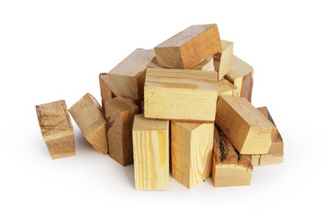 Pile of firewood isolated on a white background