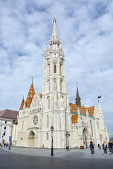 Fototapeta na wymiar The Matthias church at the Fishermans bastion in Budapest