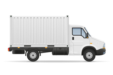 small truck van lorry for transportation of cargo goods stock vector illustration