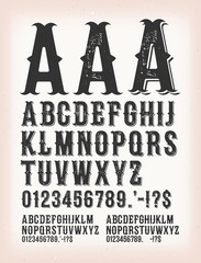 Vintage Classic Western And Tattoo ABC Font - 199150490
