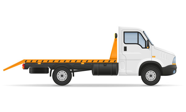 small wrecker truck van lorry for transportation of car stock vector illustration