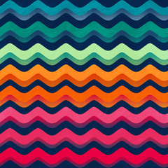 Rainbow color wave seamless pattern