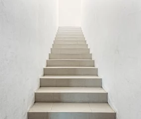Fotobehang Trappen White staircase in light  villa  interior
