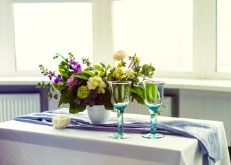 Romantic dinner setup