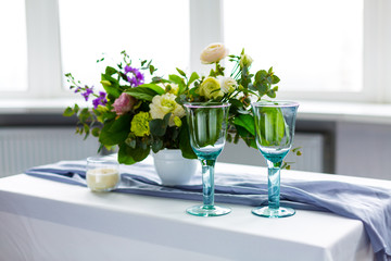 Romantic dinner setup