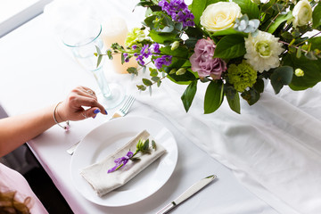 Romantic dinner setup