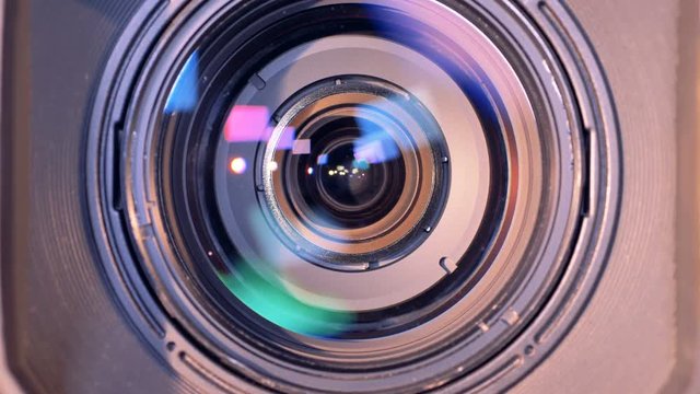 Side view of a video camera is changing into its front view