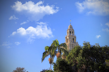 California Tower overlooking Balboa Park in San Diego, California.