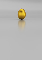 golden egg on gray background