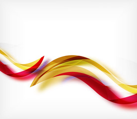 Vector colorful wavy stripe on white background with blurred effects. Vector digital techno abstract background