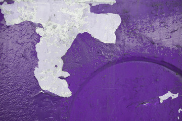 Vivid concrete purple background with fallen off plaster