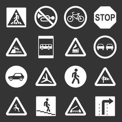 Road Sign set grey vector