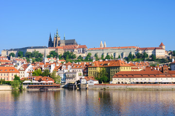 Prague, Bohemia, Czech Republic. Hradcany is the Praha Castle with churches, chapels, halls and towers from every period of its history.