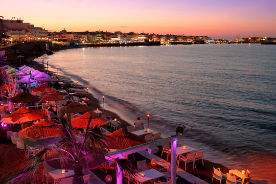 Les restaurants le soir à Hersonissos en Crète