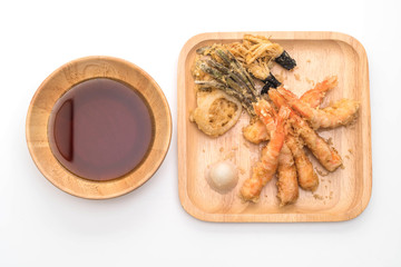 shrimps tempura (battered fried shrimps)on white background