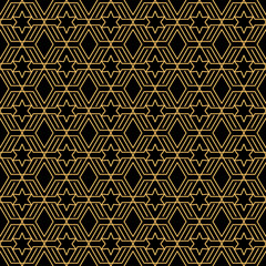 Black and gold islamic seamless pattern