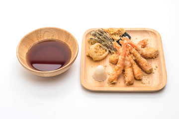 shrimps tempura (battered fried shrimps)on white background