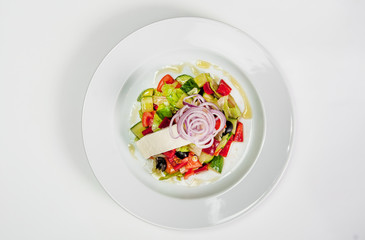 vegetable salad with cheese and onions