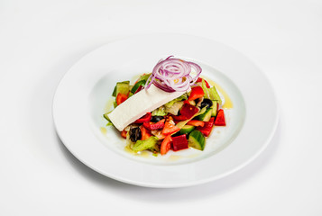 vegetable salad with cheese and onions