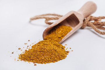 seasoning to fish with turmeric, basil, oregano, parsnip for kitchen