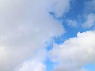 cumulus clouds in the winter sky