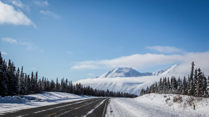 Snow road in Alaska