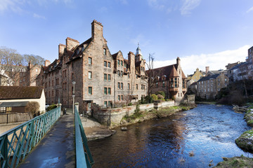 Historic Dean village in Edinburg