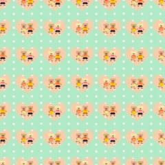 Fotobehang Little cute cartoon, lovely bear, seamless pattern vector. © misspin