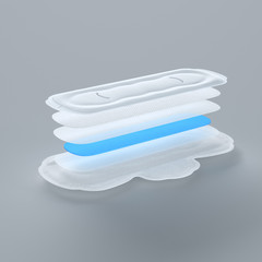 Hygienic sanitary napkin, menstruation days, on a white background. © Connect world