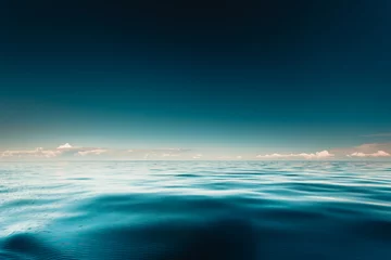 Crédence de cuisine en verre imprimé Eau Beau paysage marin soirée horizon et ciel de la mer