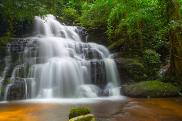 Mun daeng Waterfall, the beautiful waterfall in deep forest at Phu Hin Rong Kla National Park ,Phitsanulok, Thailand