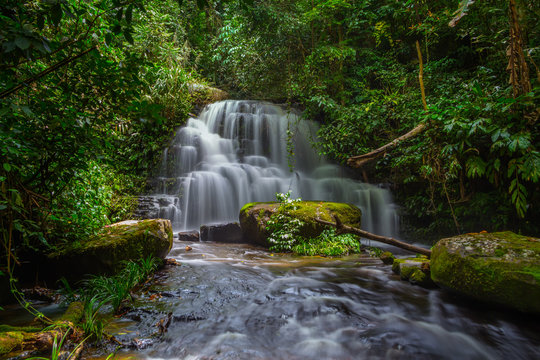 Mun daeng Waterfall, the beautiful waterfall in deep forest at Phu Hin Rong Kla National Park ,Phitsanulok, Thailand
