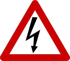 Warning sign with shock