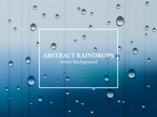rain drops on glass, rainy weather vector background