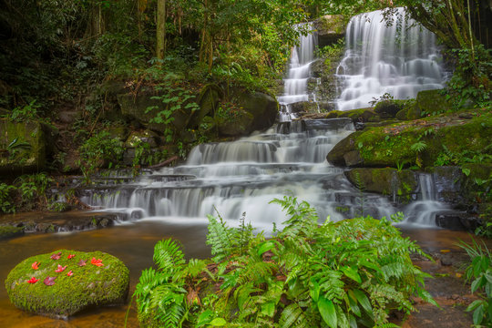 Mun daeng Waterfall, the beautiful waterfall in deep forest at Phu Hin Rong Kla National Park ,Phitsanulok, Thailand