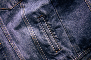 Blue jeans with pocket for creating texture