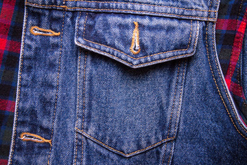 Fototapeta premium Blue jeans with pocket for creating texture