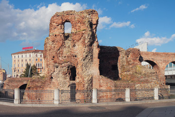 Ruins of ancient castle (Rocca Galliera). Bologna, Emilia-Romagna, Italy	