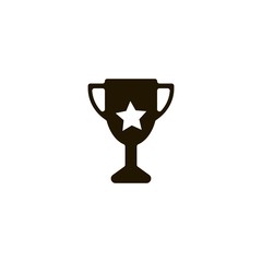 Trophy cup championship icon. flat design