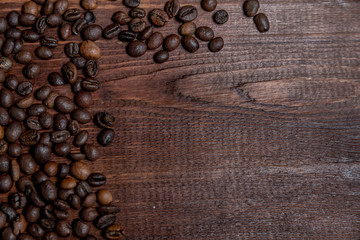 coffee grounds on a wooden surface