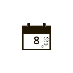 March 8 calendar icon. flat design
