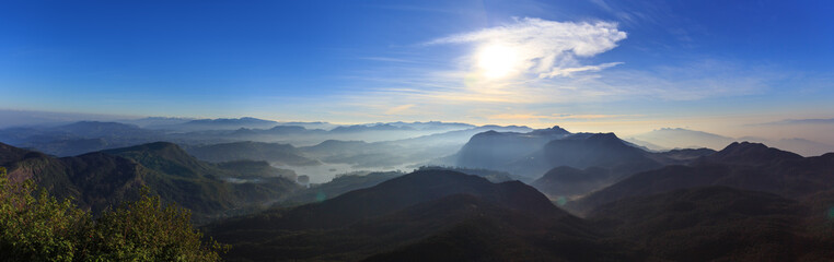 Beautiful views of the mountains and lakes in the national park