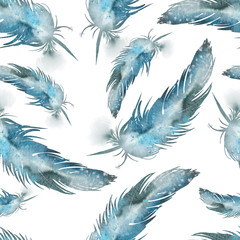motif de plumes aquarelle transparente