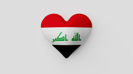 Corazón bandera Iraq. 3D © chocoflin