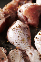 Seasoned raw chicken 