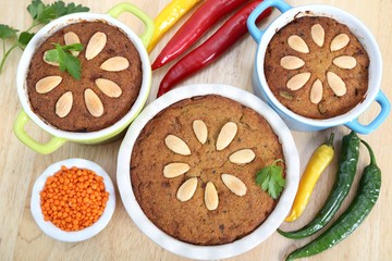 Paté with meat and vegetables.