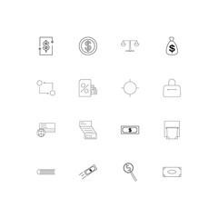Banking, Finance And Money simple linear icons set. Outlined vector icons