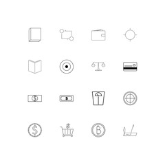 Banking, Finance And Money simple linear icons set. Outlined vector icons