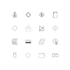 Banking, Finance And Money simple linear icons set. Outlined vector icons