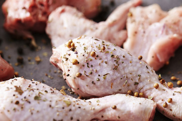 Seasoned raw chicken 